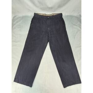 Tommy Bahama Silk Blend Flat Front Casual Dress Pants Navy Blue Mens 36x30